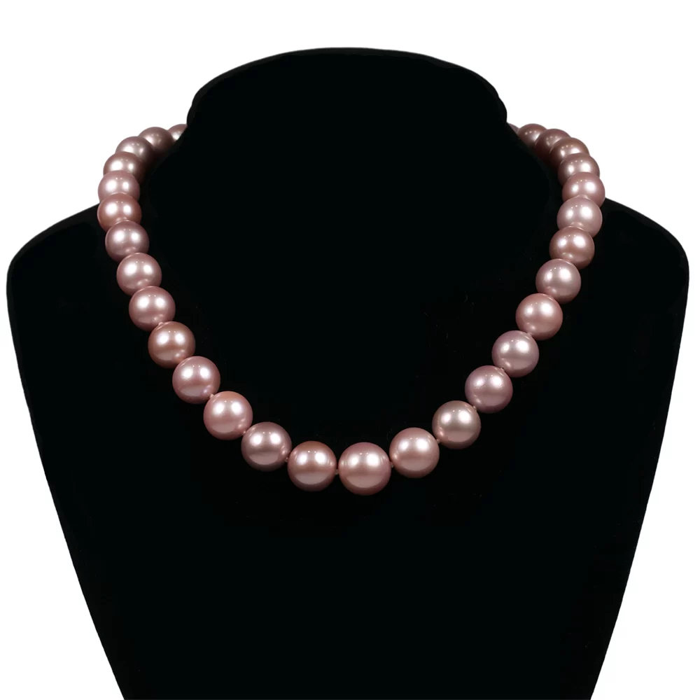 Classic Oval Pink Pearl Graded Necklace - Modi Pearls